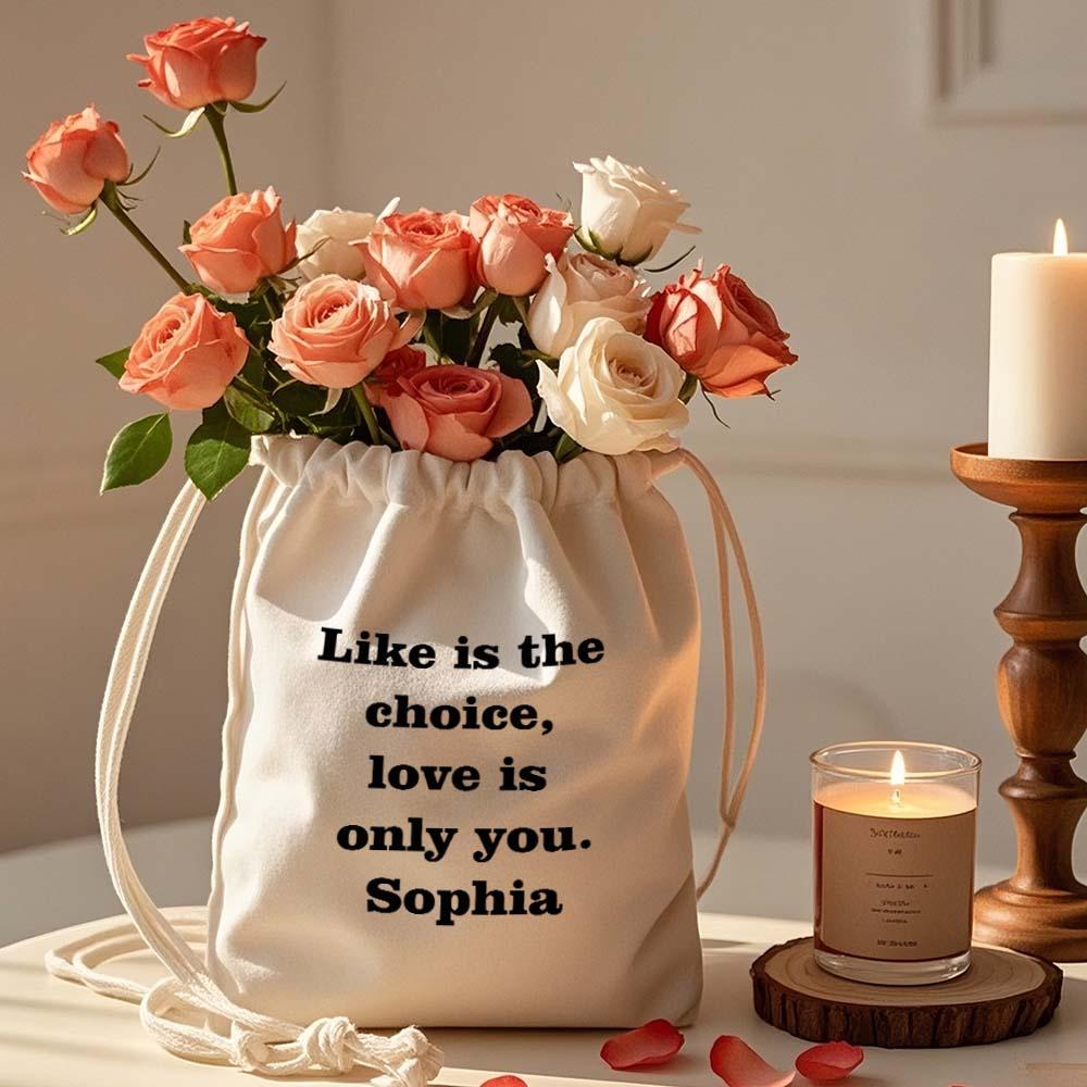 Custom Text Drawstring Canvas Bag – Personalized Travel Organizer - DiyGiftly