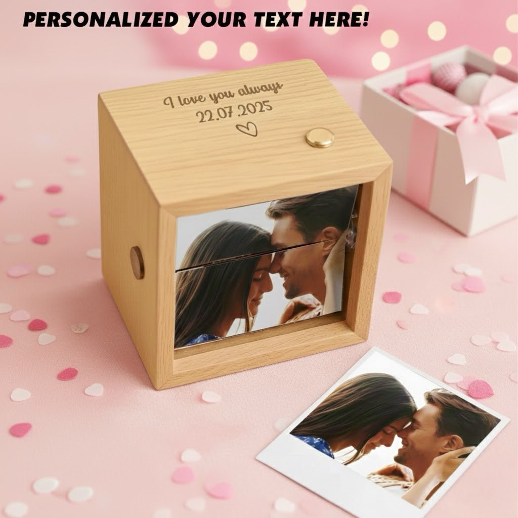 Flipbook Frame Personalized Text Photo Music Album 1st Year Anniversary Gift