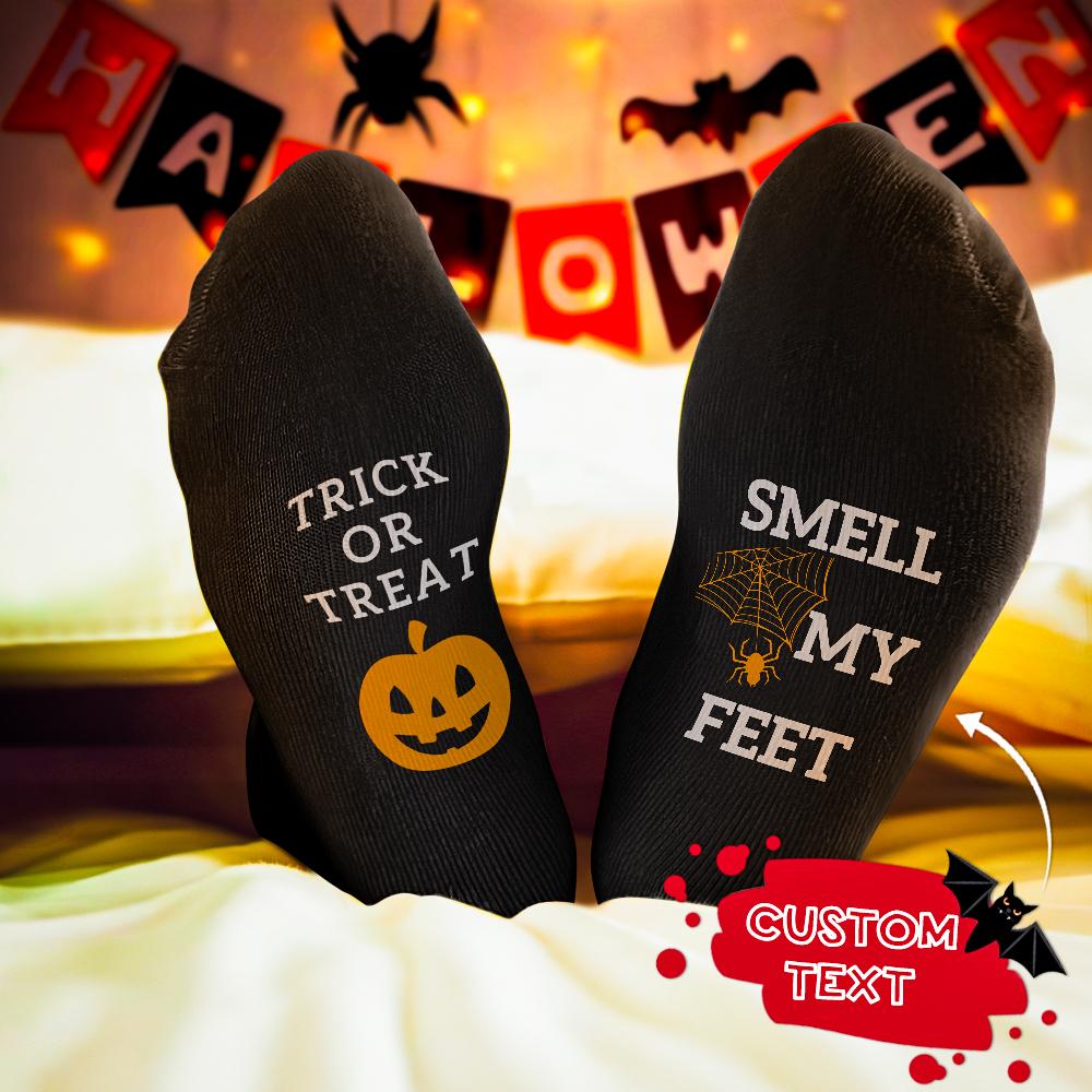 Custom Text Socks Trick Or Treat Funny Halloween Gift - DiyGiftly