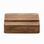 Custom Text Walnut Wooden Phone/Music Fridge Magnet Stand with Single Slot - DiyGiftly
