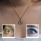 Custom Two - Eye Couple Pendant Intertwined Souls Dual Eye Necklace Personalized "Our Eyes" Necklace Anniversary Gift for Couples - DiyGiftly