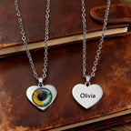 Custom Two - Eye Couple Pendant Intertwined Souls Dual Eye Necklace Personalized "Our Eyes" Necklace Anniversary Gift for Couples - DiyGiftly