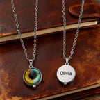 Custom Two - Eye Couple Pendant Intertwined Souls Dual Eye Necklace Personalized "Our Eyes" Necklace Anniversary Gift for Couples - DiyGiftly
