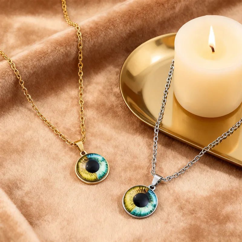 Custom Two - Eye Couple Pendant Intertwined Souls Dual Eye Necklace Personalized "Our Eyes" Necklace Anniversary Gift for Couples - DiyGiftly