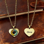 Custom Two - Eye Couple Pendant Intertwined Souls Dual Eye Necklace Personalized "Our Eyes" Necklace Anniversary Gift for Couples - DiyGiftly