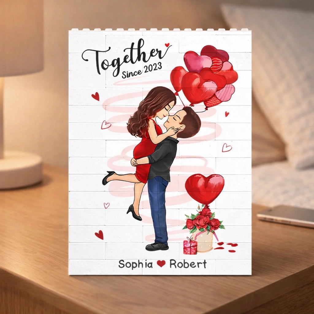 Custom Vertical Rectangle Brick Blocks – Personalized Anniversary Gift for Couple, I Love You Forever 1110357 - DiyGiftly