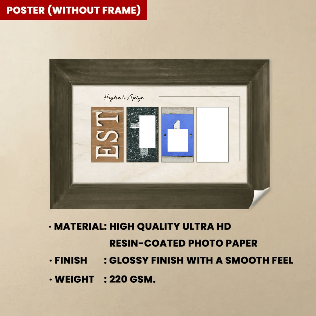 Custom Wedding Gift for Newlywed Couples - Couple Personalized Horizontal Poster - Gift For Husband Wife, Anniversary 746227 - 749869 - DiyGiftly