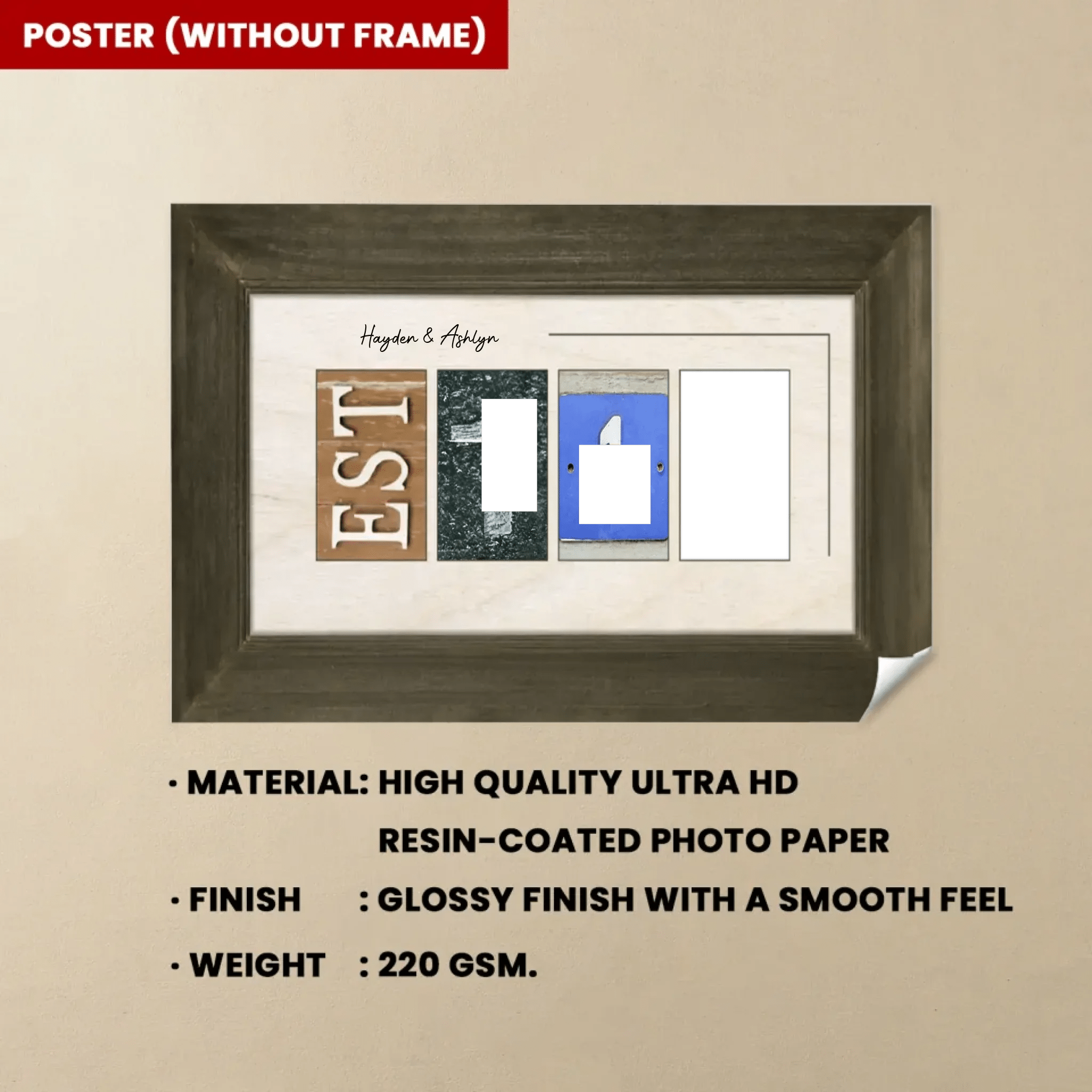 Custom Wedding Gift for Newlywed Couples - Couple Personalized Horizontal Poster - Gift For Husband Wife, Anniversary 746227 - 749869 - DiyGiftly