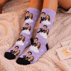 personalized wedding socks customized anniversary text face socks couple display