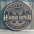 Custom Wood Engraved Bar Sign – Personalized Name & Logo Wall Art, Home Bar, Man Cave, Kitchen & Game Room Decor, Bar Owner Gift, Party & Housewarming Present, Rustic Pub Sign 18962176 - DiyGiftly