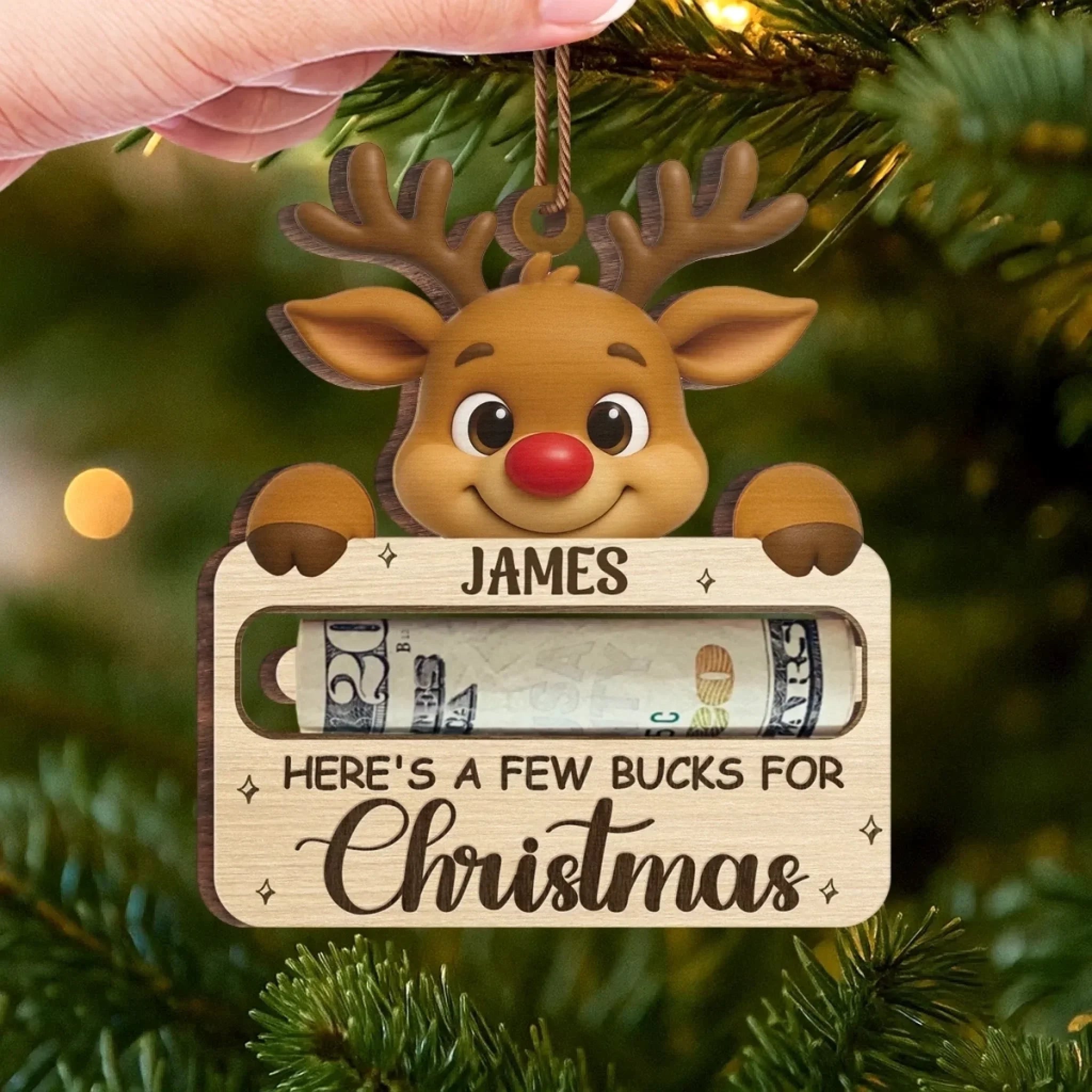 Custom Wooden Money Holder Ornament – Personalized Christmas & Birthday Gift for Kids – Cute Little Stars of Christmas Joy – Unique Keepsake Holiday Decoration with Name Customization 1059421 - DiyGiftly