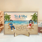 Custom Wooden Plaquet You And Me Forever Been Couple On The Beach Personalized 725062 - DiyGiftly
