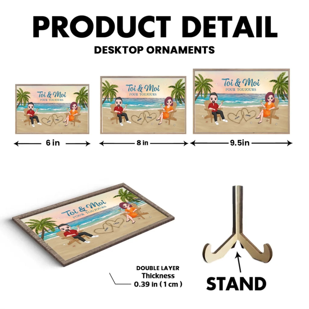 Custom Wooden Plaquet You And Me Forever Been Couple On The Beach Personalized 725062 - DiyGiftly