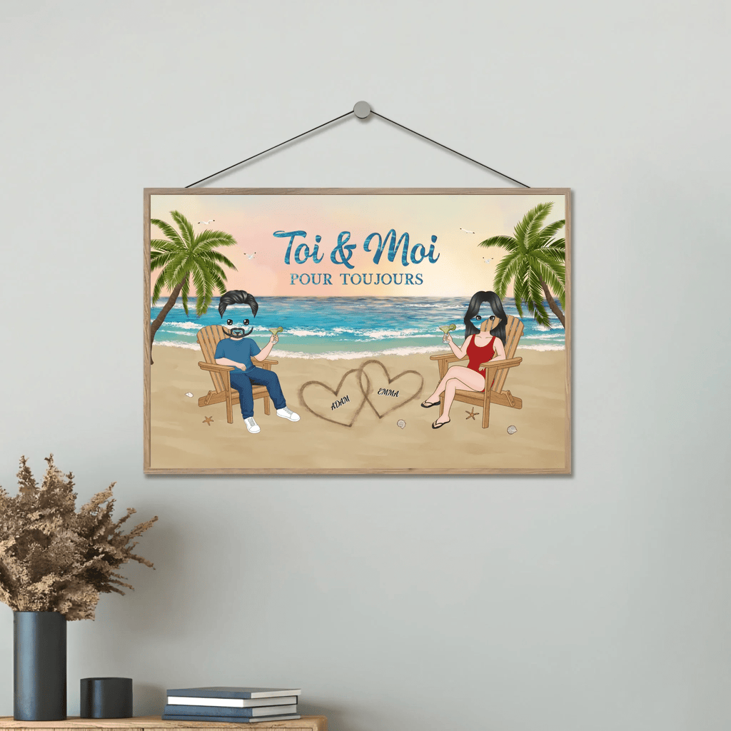 Custom Wooden Plaquet You And Me Forever Been Couple On The Beach Personalized 725062 - DiyGiftly
