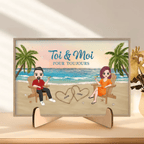 Custom Wooden Plaquet You And Me Forever Been Couple On The Beach Personalized 725062 - DiyGiftly