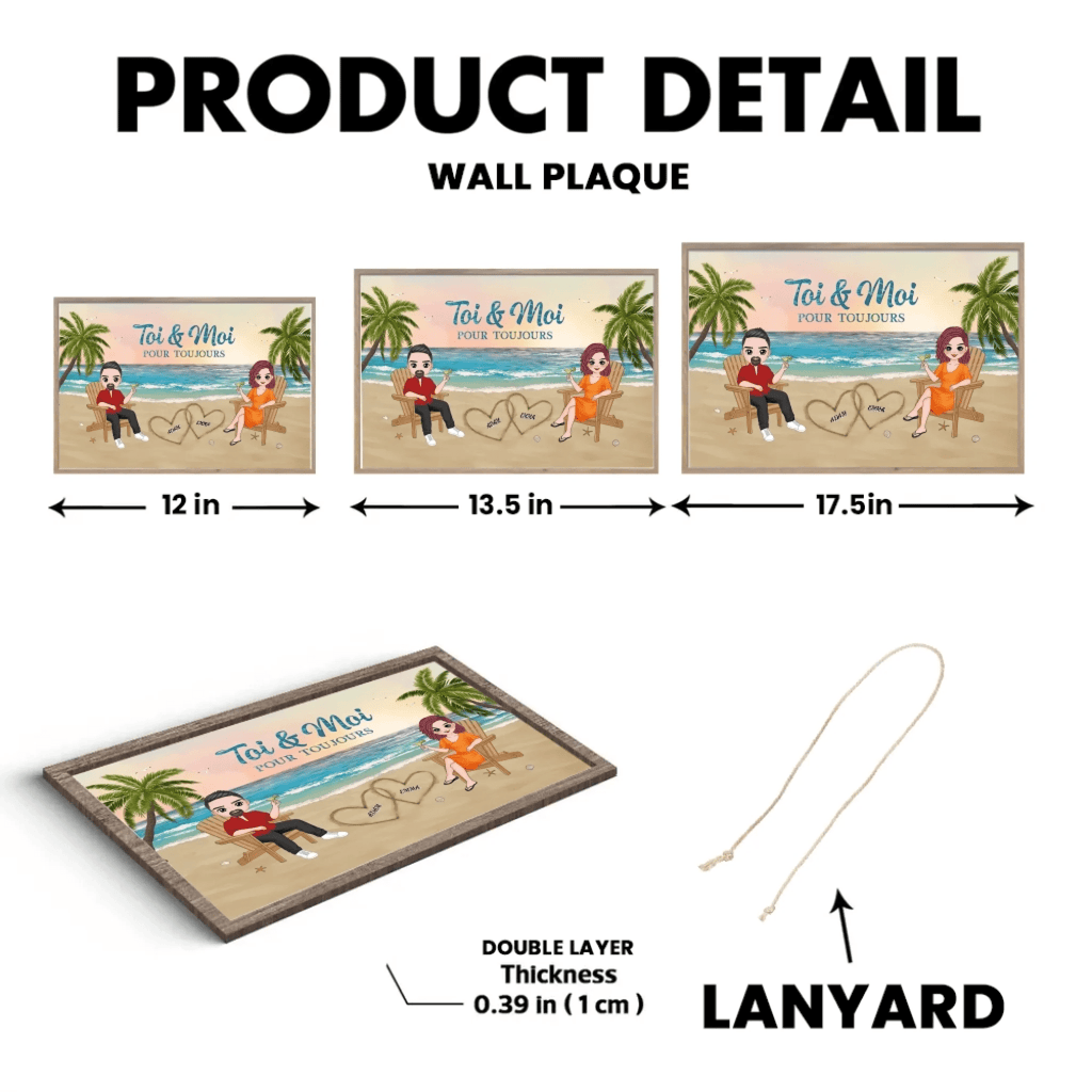 Custom Wooden Plaquet You And Me Forever Been Couple On The Beach Personalized 725062 - DiyGiftly