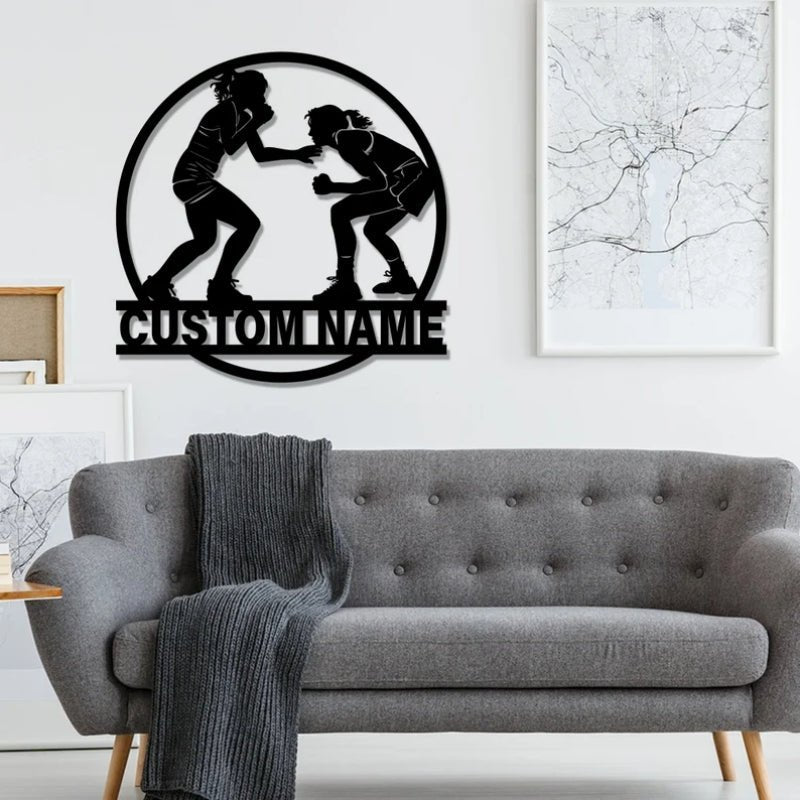 Custom Wrestling Logo Metal Wall Art – Personalized Wrestling Team Sign, Custom Gym or Home Wrestling Decor, LED Metal Wall Decoration for Wrestlers, Coaches, and Wrestling Fans 78735872 - DiyGiftly