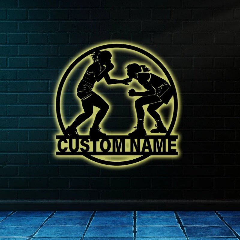 Custom Wrestling Logo Metal Wall Art – Personalized Wrestling Team Sign, Custom Gym or Home Wrestling Decor, LED Metal Wall Decoration for Wrestlers, Coaches, and Wrestling Fans 78735872 - DiyGiftly