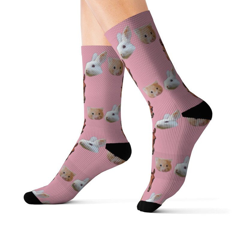 Customized Animal Face Socks, Put Any Faces On socks, Animal Photo Socks , Horse Rabbit Hamster Faces on Socks,Chirstmas Gift,Father's Day 36173568 - DiyGiftly