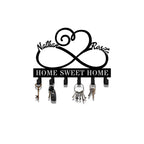 Customized Couple Heart - Shaped Metal Key Holder – Personalized Wall Decor for Home, Bedroom, Kitchen, Anniversary, or Wedding Gift 626496 - DiyGiftly