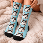 Dog Mom Smile Socks Personalized Pet Portrait Socks
