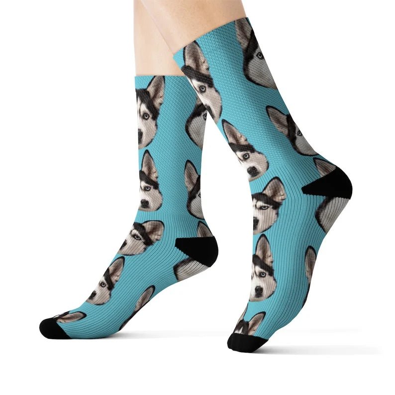 Dog Mom Smile Socks Personalized Pet Portrait for Pet Lover Gifting