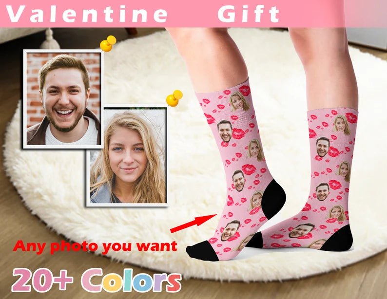 Customized Face Socks , Personalized socks for couples, gifts for him, gifts for her, Custom photo Socks, Valentine's Day Socks,Father's Day 66010112 - DiyGiftly