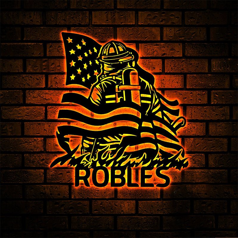 Customized Father’s Day Gift Metal Sign for Firefighters – Personalized with Name, Rank or Service Years, Honoring Dad’s Dedication as a Firefighter 02250752 - DiyGiftly