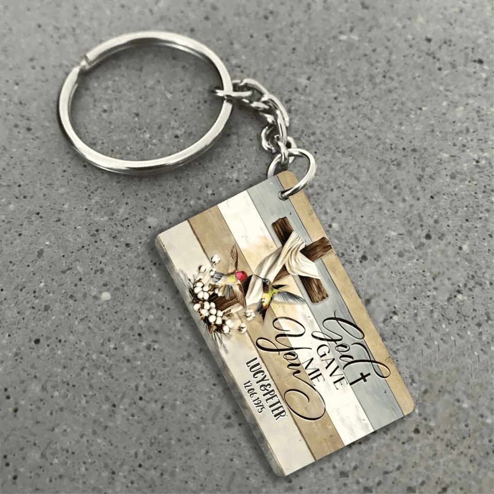 Customized Gift For Couple Wedding Anniversary Acrylic Keychain 737087 - DiyGiftly