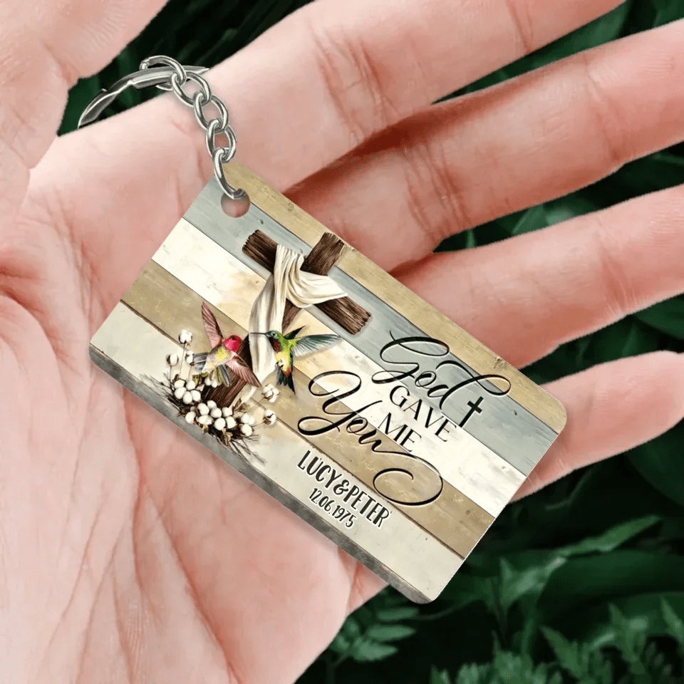 Customized Gift For Couple Wedding Anniversary Acrylic Keychain 737087 - DiyGiftly