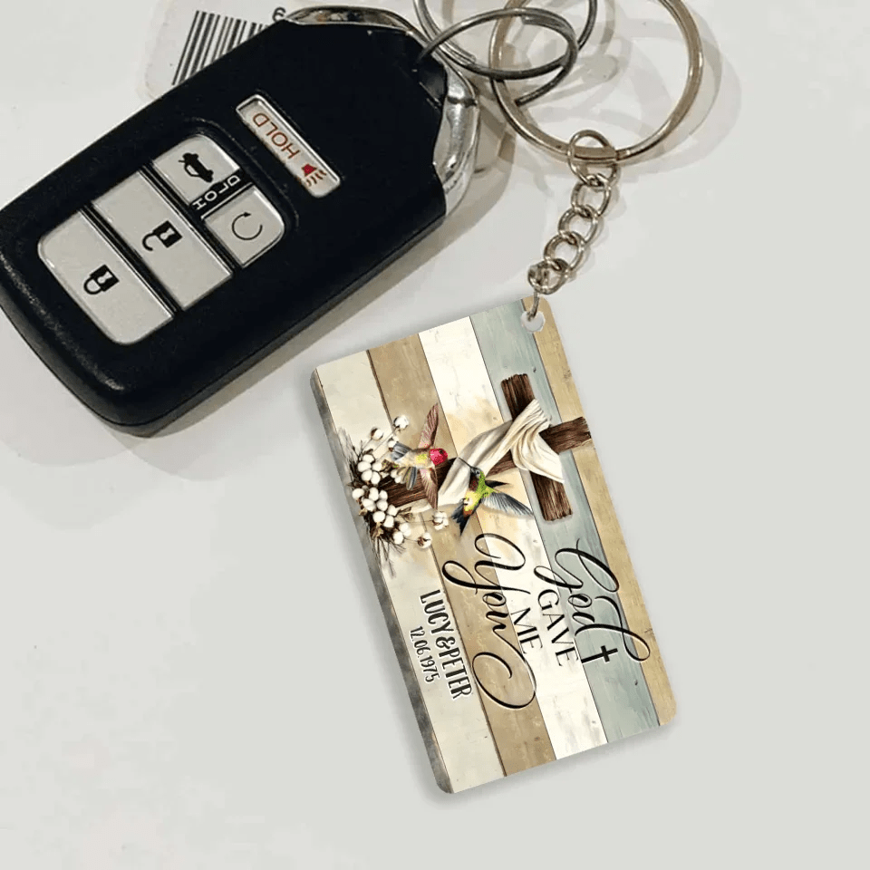 Customized Gift For Couple Wedding Anniversary Acrylic Keychain 737087 - DiyGiftly