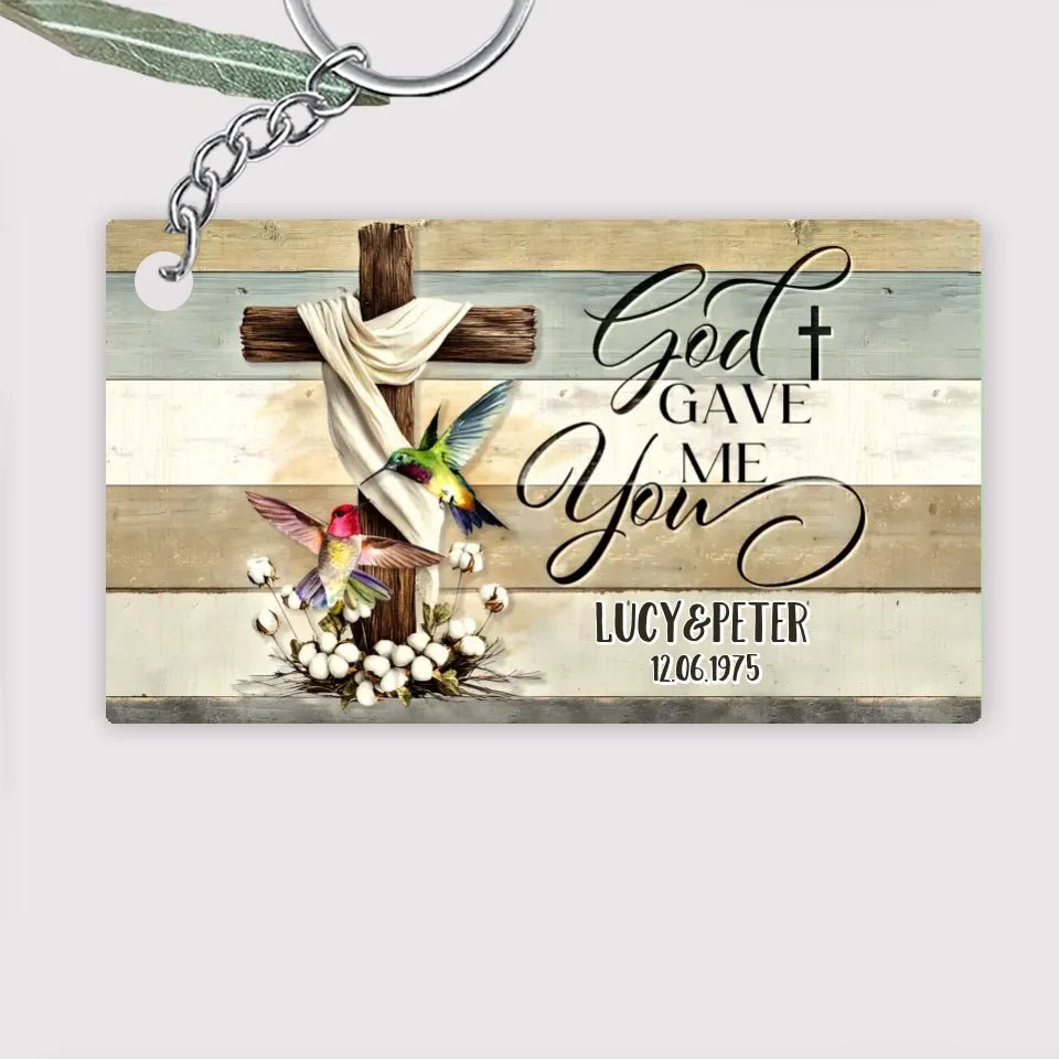 Customized Gift For Couple Wedding Anniversary Acrylic Keychain 737087 - DiyGiftly