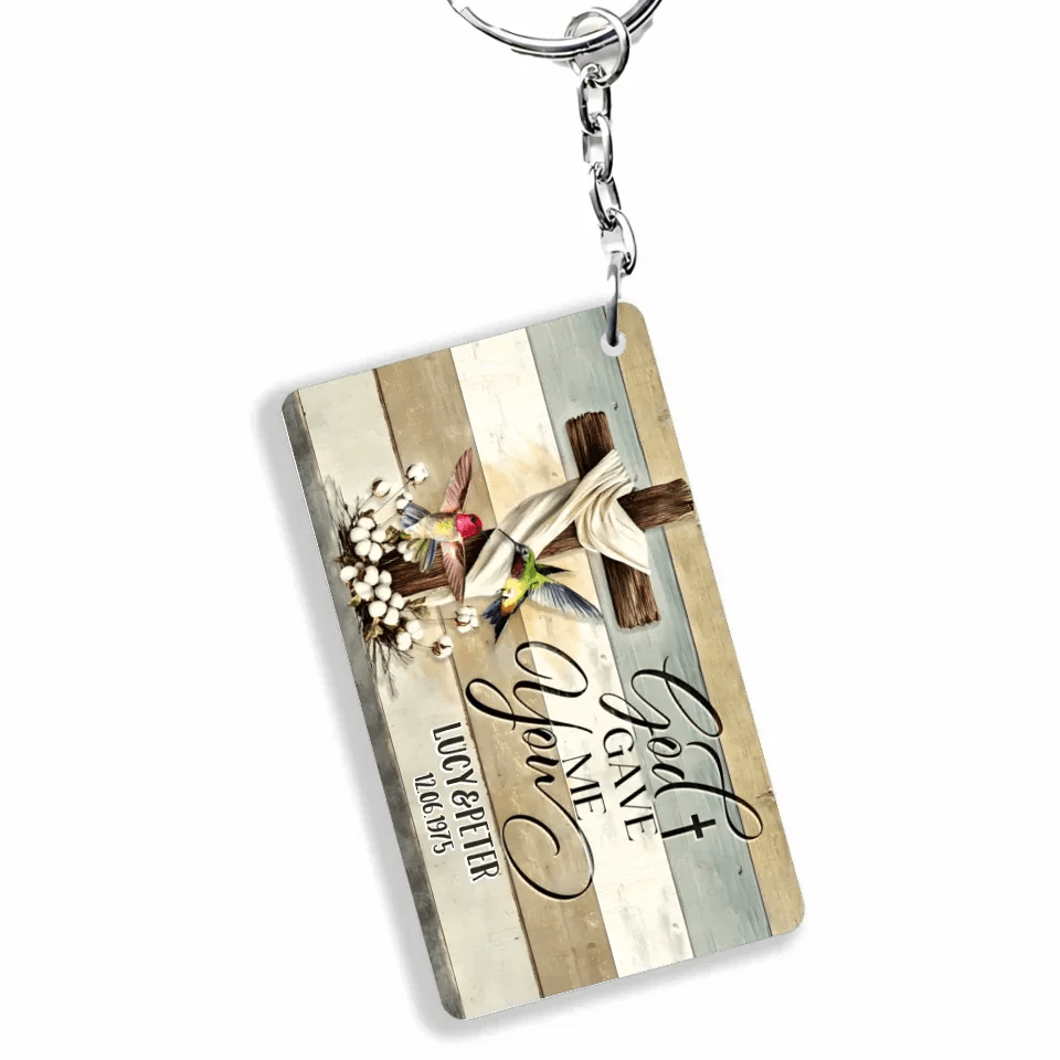 Customized Gift For Couple Wedding Anniversary Acrylic Keychain 737087 - DiyGiftly