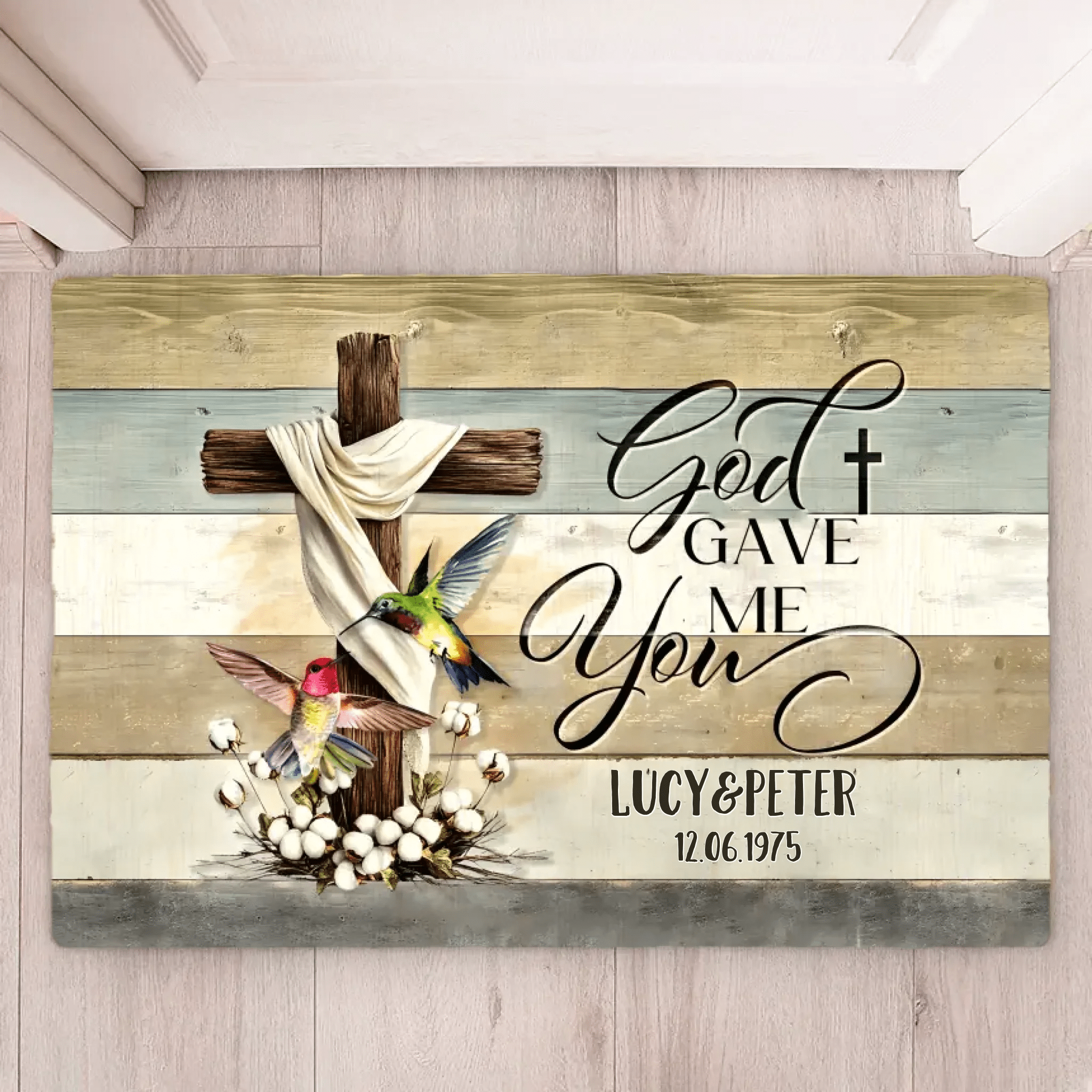 Customized Gift For Couple Wedding Anniversary Doormat 712248 - D - DiyGiftly