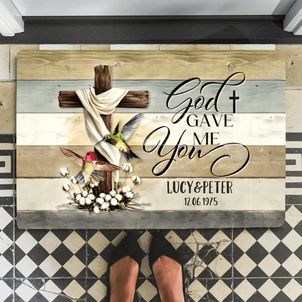 Customized Gift For Couple Wedding Anniversary Doormat 712248 - D - DiyGiftly