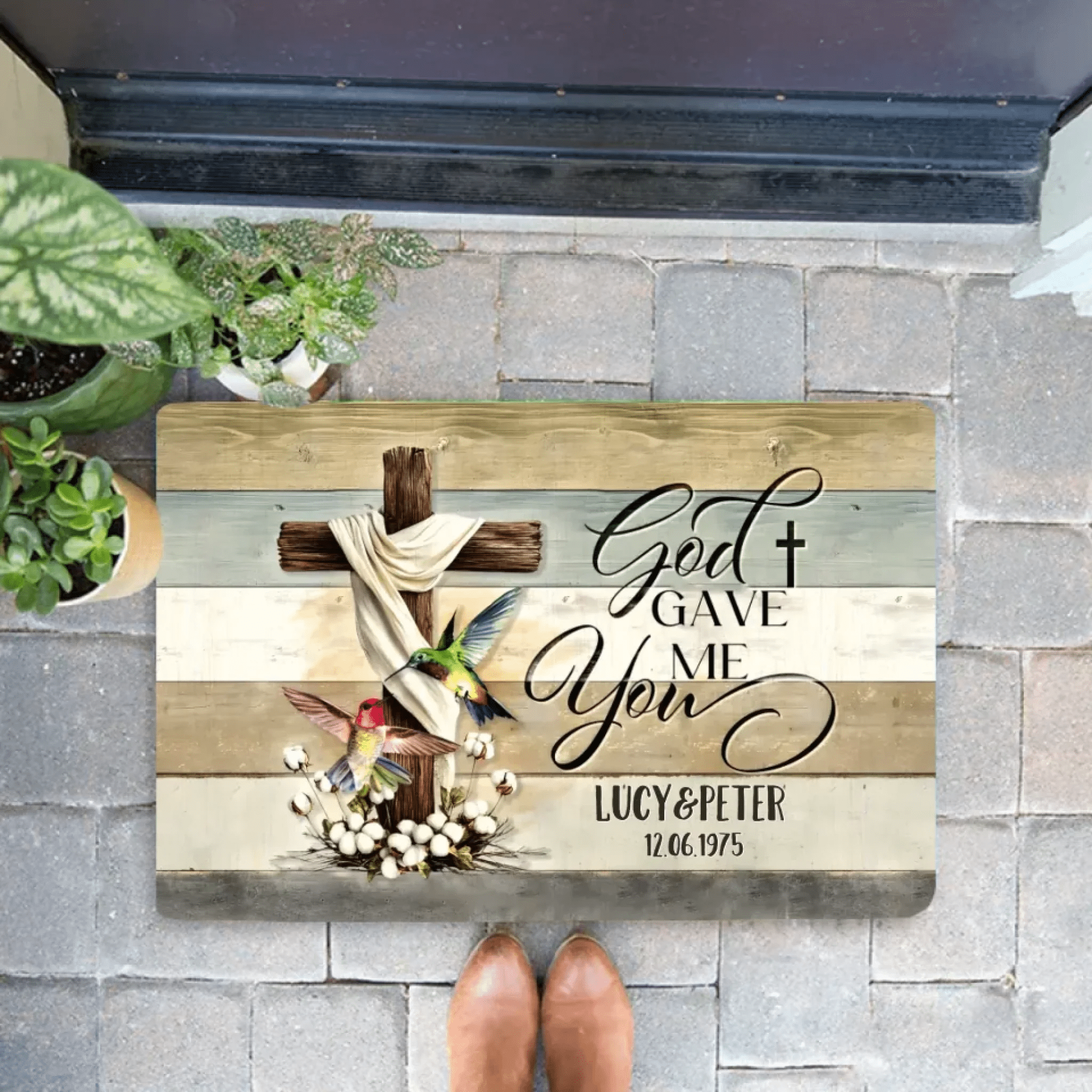 Customized Gift For Couple Wedding Anniversary Doormat 712248 - D - DiyGiftly