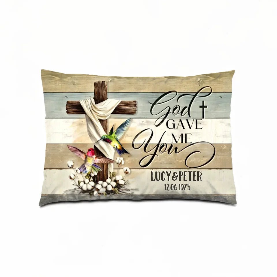 Customized Gift For Couple - Wedding Anniversary Pillow 712248 - B - DiyGiftly