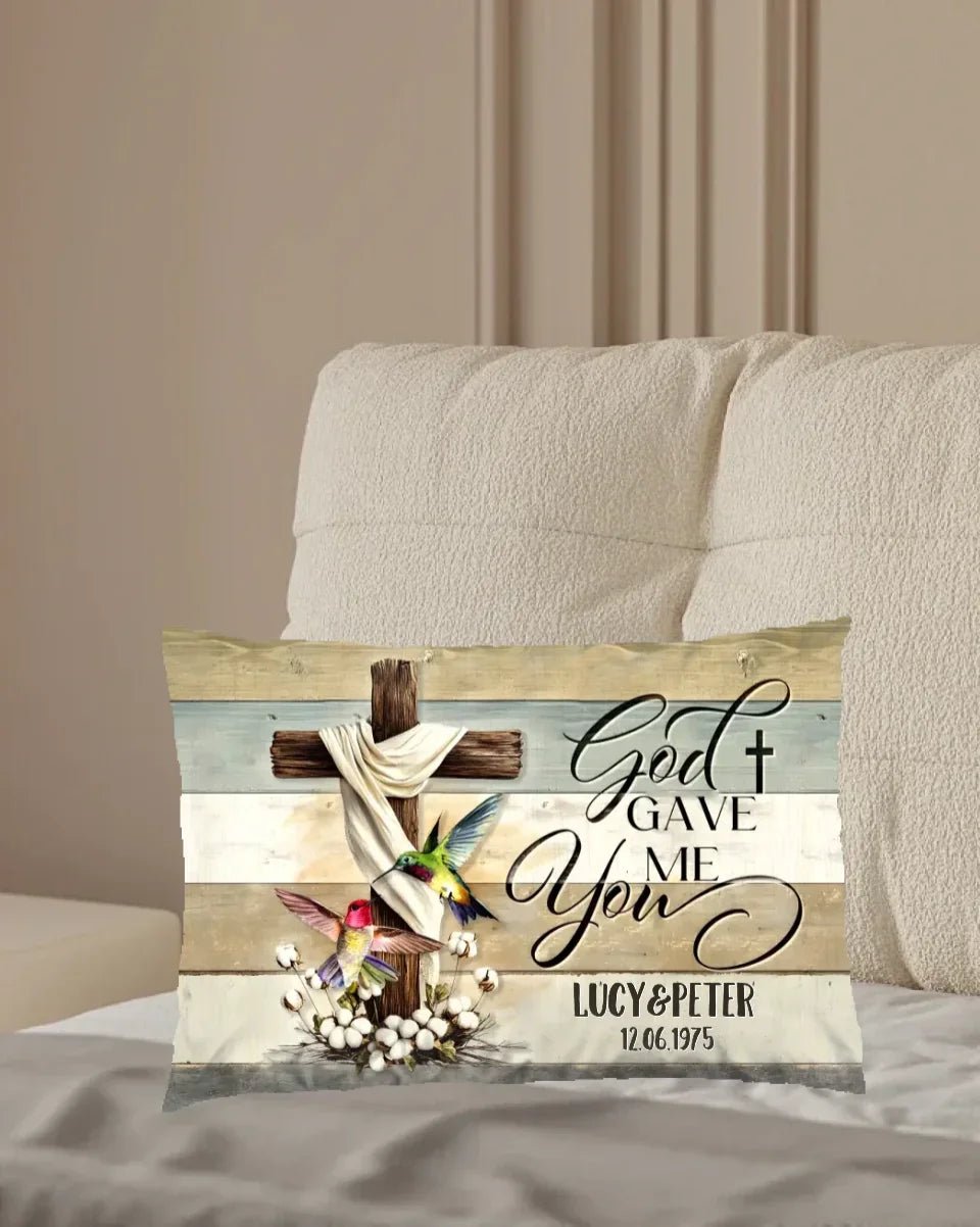 Customized Gift For Couple - Wedding Anniversary Pillow 712248 - B - DiyGiftly