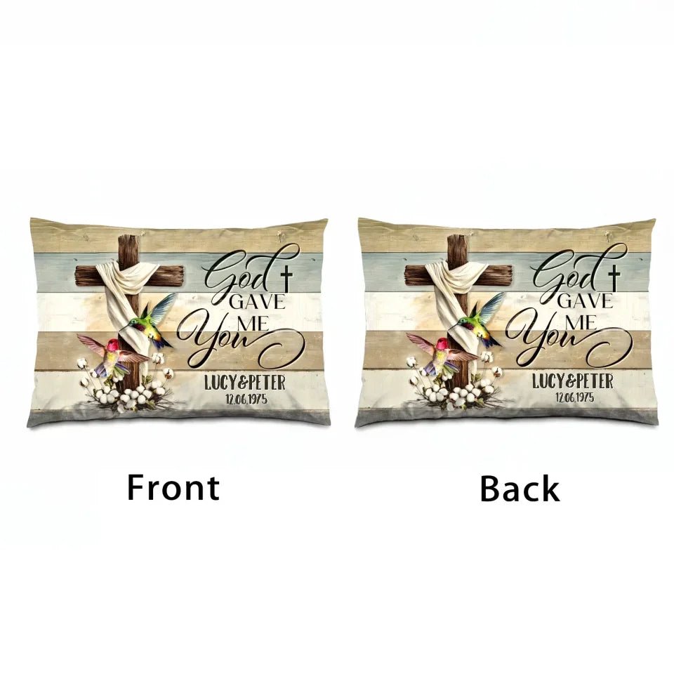 Customized Gift For Couple - Wedding Anniversary Pillow 712248 - B - DiyGiftly
