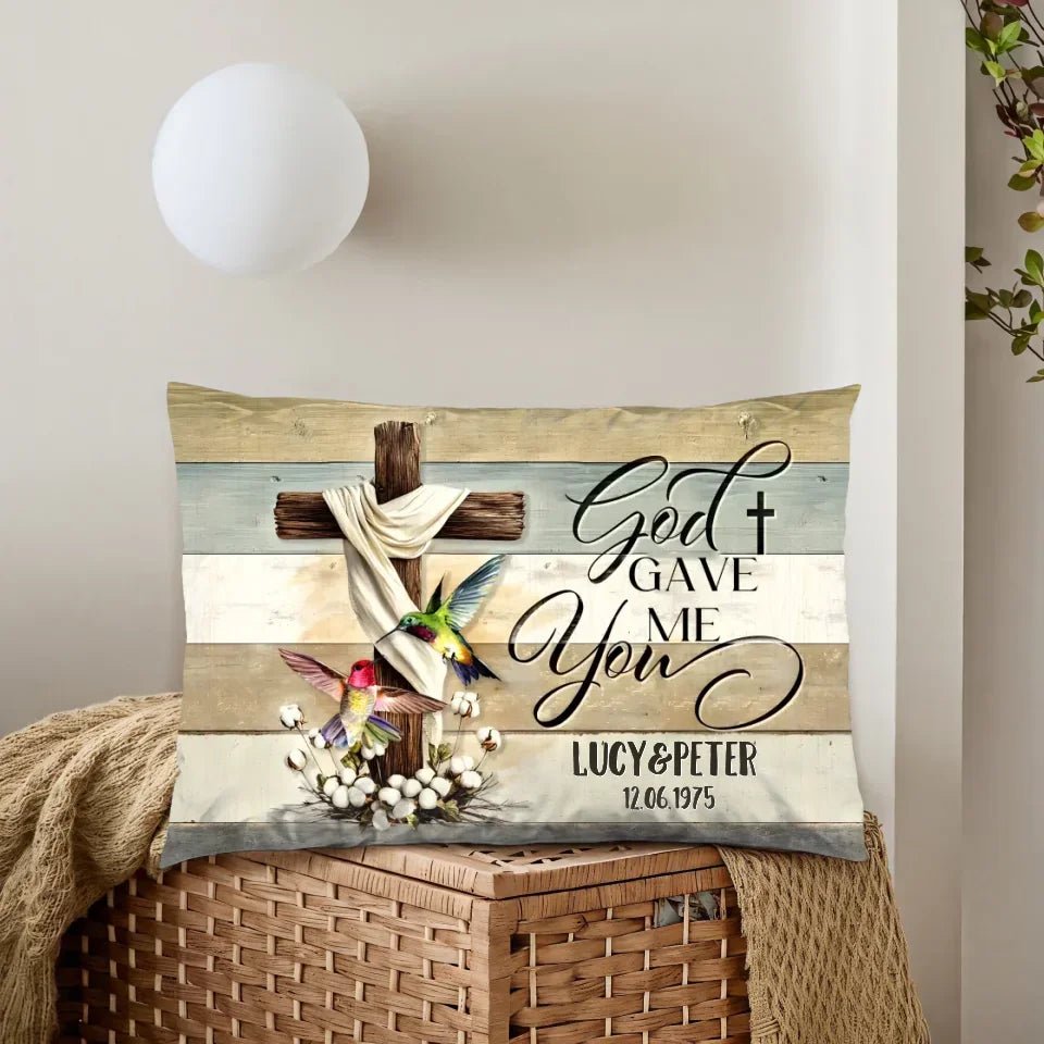 Customized Gift For Couple - Wedding Anniversary Pillow 712248 - B - DiyGiftly