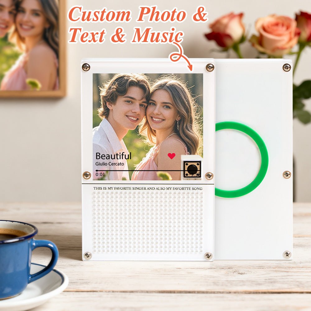 Customized Music Fridge Magnet Personalized Photo Fridge Magnet Can Play Songs and Adjust Volume Valentine's Day Gifts - DiyGiftly