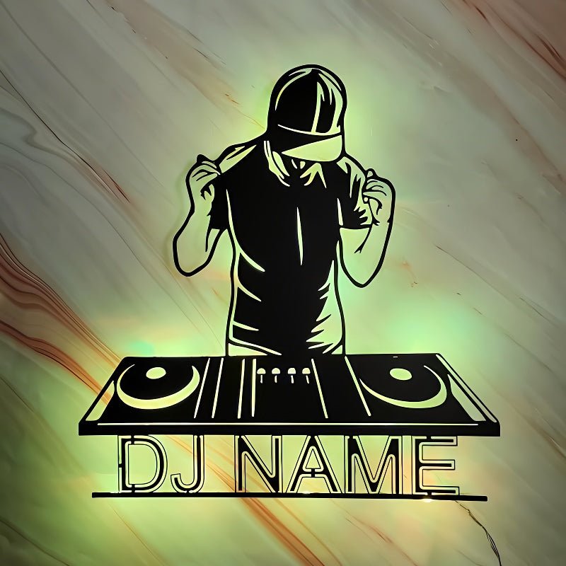 Customized Name DJ Player Metal Sign – Personalized Wall Art for DJs, Music Rooms, Home Studios, or Nightclubs, LED Metal Decoration, Unique Gift for Music Lovers and DJ Enthusiasts 29923072 - DiyGiftly
