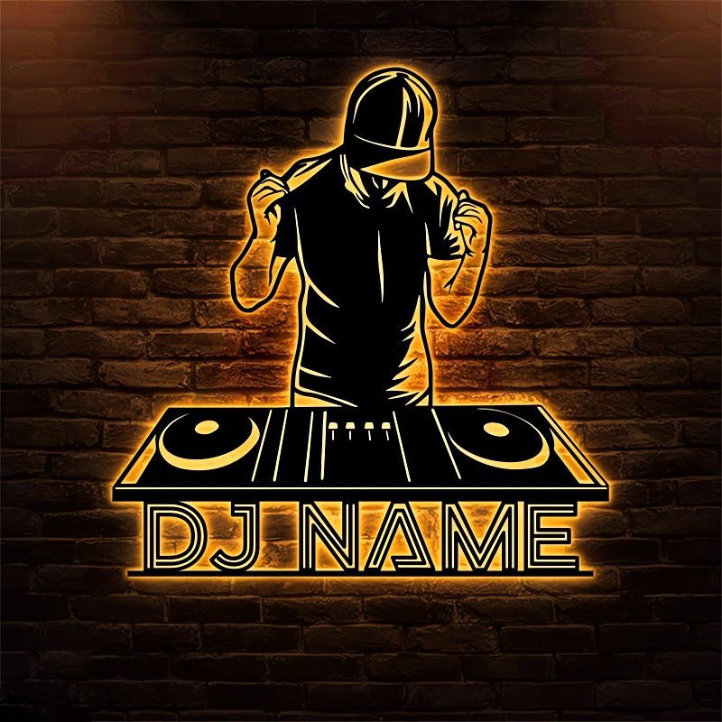 Customized Name DJ Player Metal Sign – Personalized Wall Art for DJs, Music Rooms, Home Studios, or Nightclubs, LED Metal Decoration, Unique Gift for Music Lovers and DJ Enthusiasts 29923072 - DiyGiftly