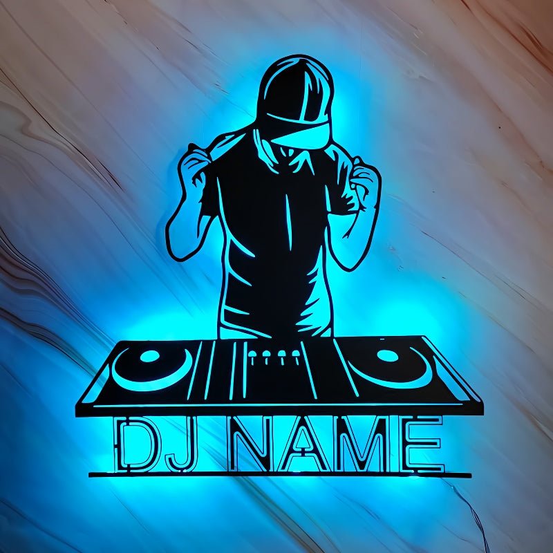 Customized Name DJ Player Metal Sign – Personalized Wall Art for DJs, Music Rooms, Home Studios, or Nightclubs, LED Metal Decoration, Unique Gift for Music Lovers and DJ Enthusiasts 29923072 - DiyGiftly