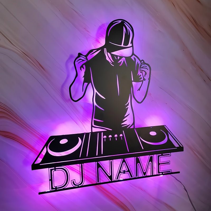 Customized Name DJ Player Metal Sign – Personalized Wall Art for DJs, Music Rooms, Home Studios, or Nightclubs, LED Metal Decoration, Unique Gift for Music Lovers and DJ Enthusiasts 29923072 - DiyGiftly