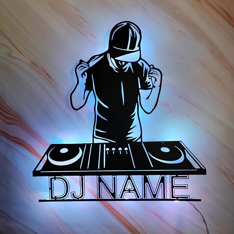 Customized Name DJ Player Metal Sign – Personalized Wall Art for DJs, Music Rooms, Home Studios, or Nightclubs, LED Metal Decoration, Unique Gift for Music Lovers and DJ Enthusiasts 29923072 - DiyGiftly