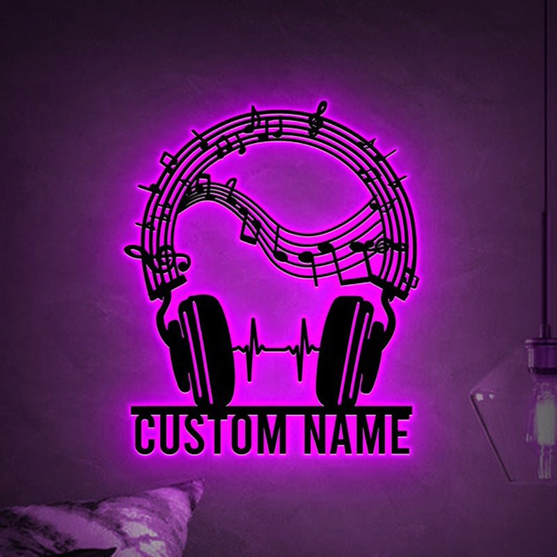 Customized Name Headphone Metal Label ¨C Personalized Wall Plaque for Music Lovers, Studio, Bedroom, or DJ Gift 97422080 - DiyGiftly