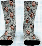 Customized Person Socks, Custom Face Socks - Money Socks - Put your Face on socks, back to school gift, 100 dollar bill,Father's Day Gift 709056 - DiyGiftly
