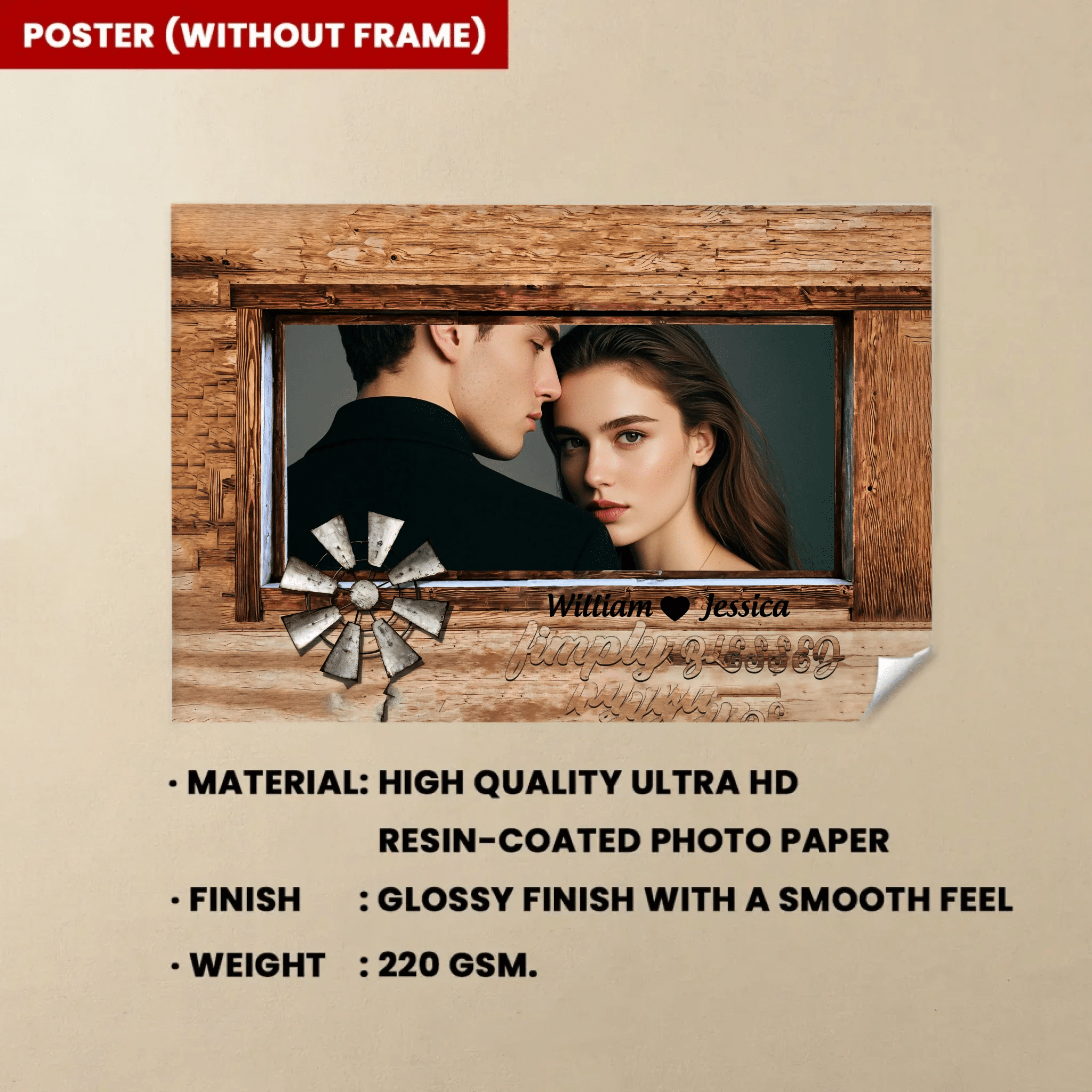 Customized Posters For Couples - Simply Blessed - Personalized Poster 742012 - 742016 - DiyGiftly