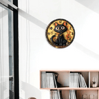 Cute Black Cat - Personalized Black Cat Wall Clock 735471 - DiyGiftly
